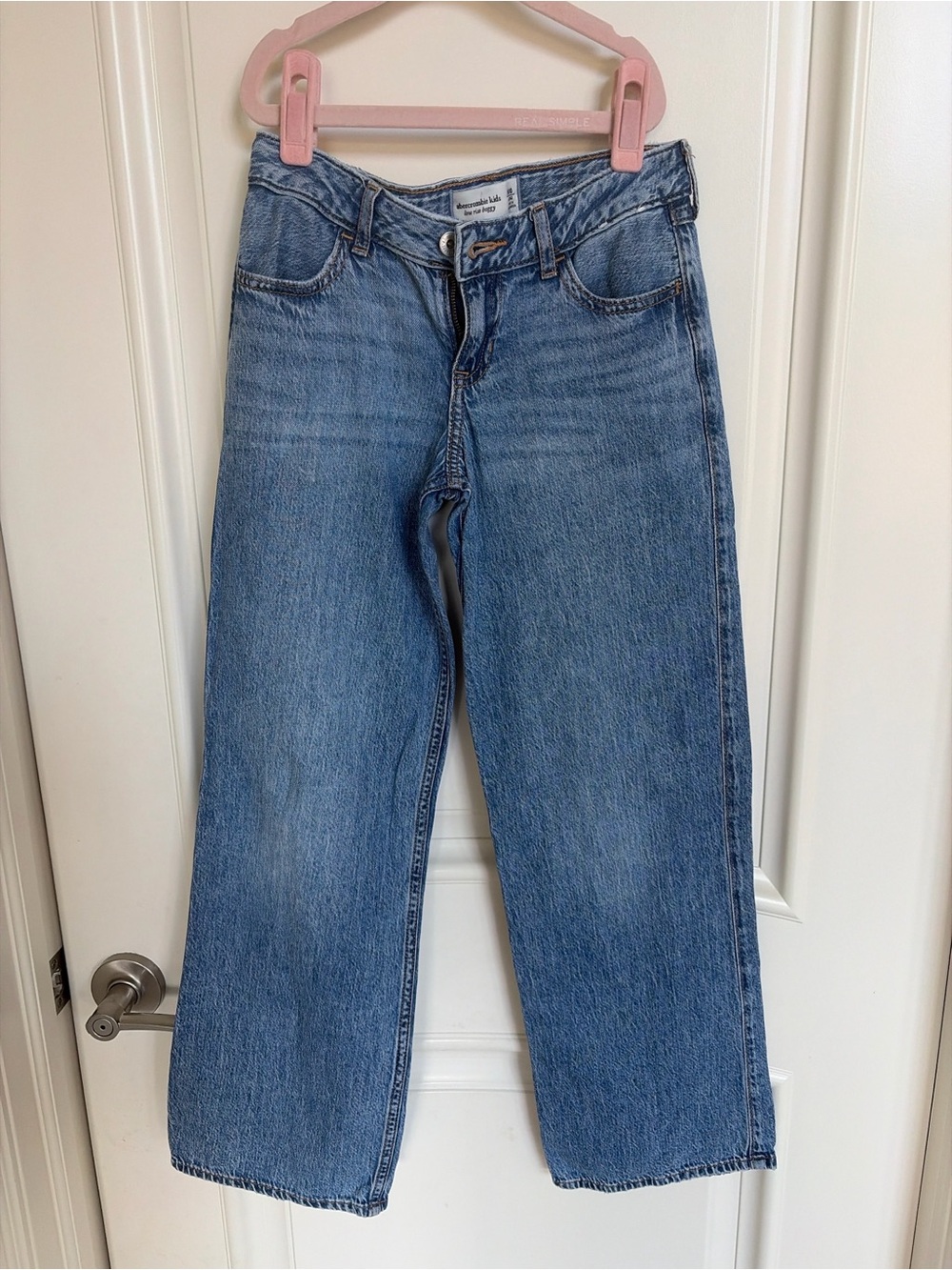 Abercrombie Kids Girls Wide Leg Jeans Size 9/10 Medium Wash Denim